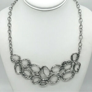 Ann Taylor Hammered Silver Necklace